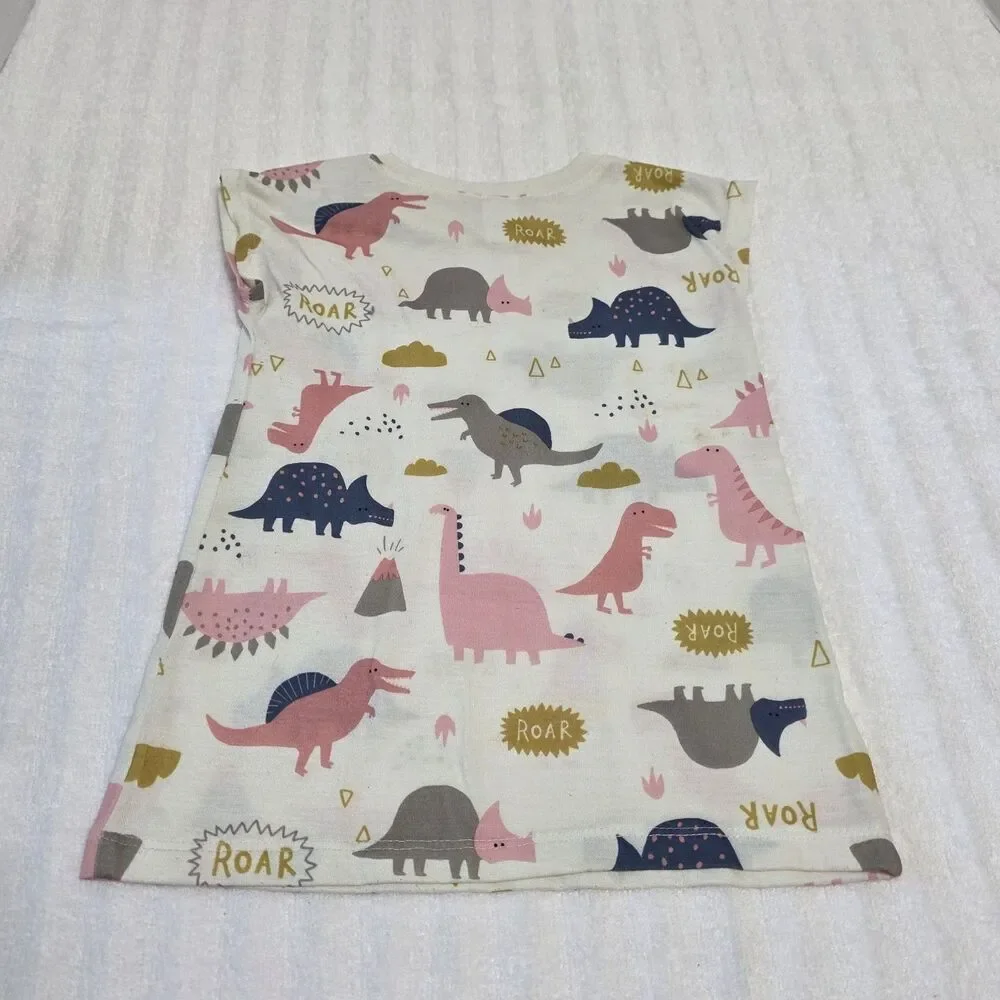 Old Navy Off White Dress with Dinosaurs Infants Size 12-18mo